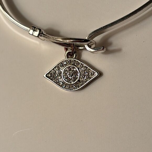 Women’s Silver Tone Evil Eye Charm Bracelet - Picture 2 of 4